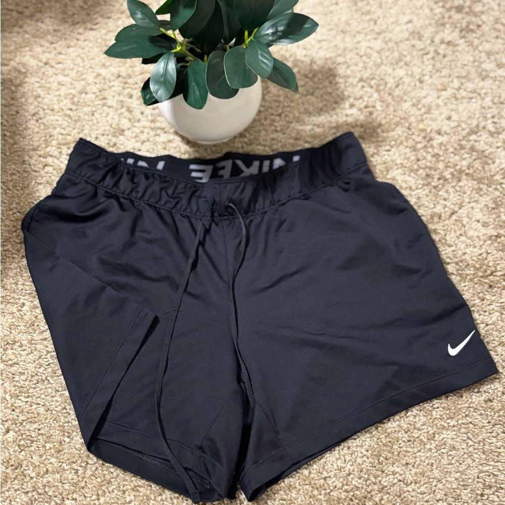 Nike Black Shorts with White Swoosh Logo